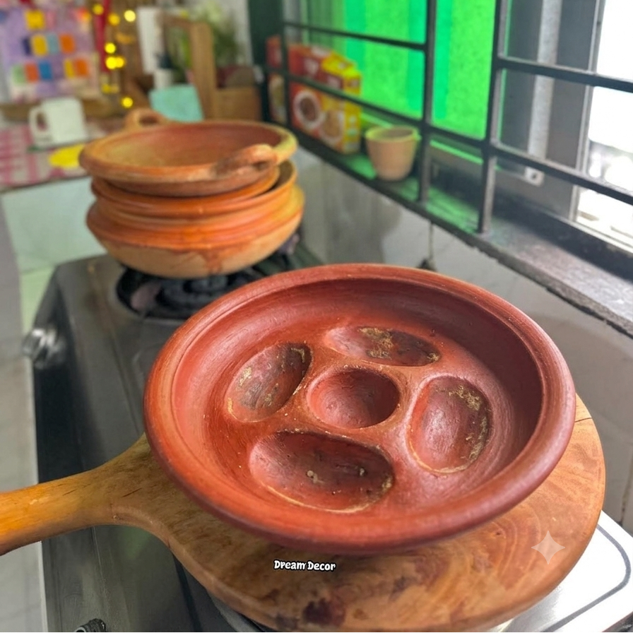 Clay Chitoi Pitha Maker (5 Holes) - ৫ খোলের মাটির চিতই পিঠার ছাঁচ